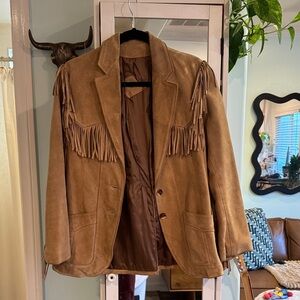 Vintage Fringe Western Genuine Suede Jacket